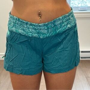 Lululemon Teal Patterned Athletic Shorts